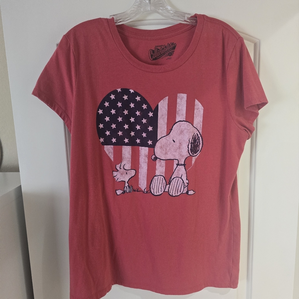 Old Navy Snoopy American Flag Shirt
